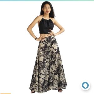 Tropic Bliss Wide Leg Palazzo Pant NWT - XXL, Black and Tan, Women's Plus Size